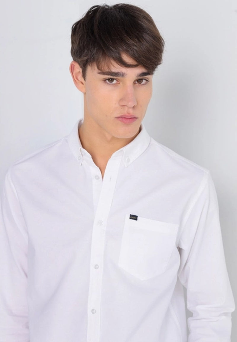 Camisa de hombre Oxford Color Blanca