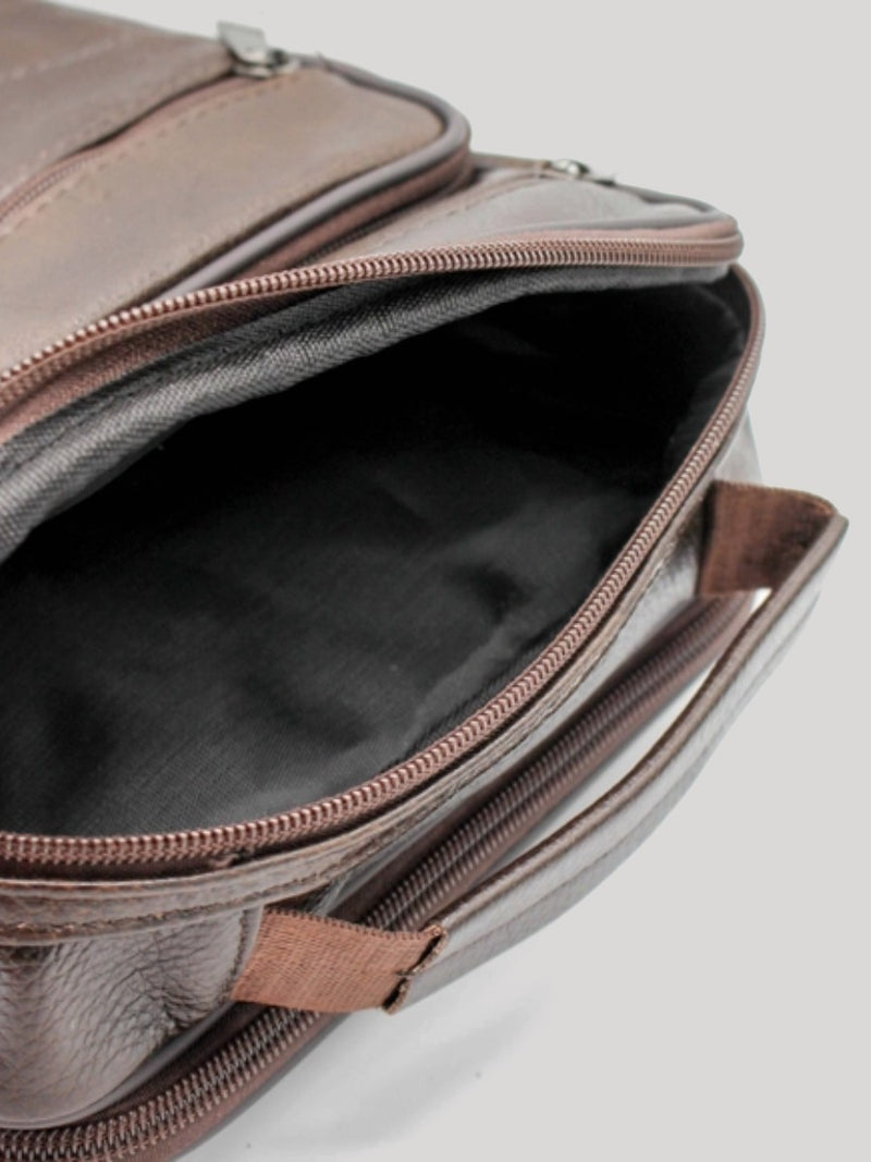 Bolso de pequeño de piel de hombro para hombre