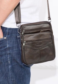 Bolso de pequeño de piel de hombro para hombre