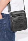 Bolso de pequeño de piel de hombro para hombre