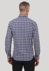 Camisa de algodón de hombre cuadros azules