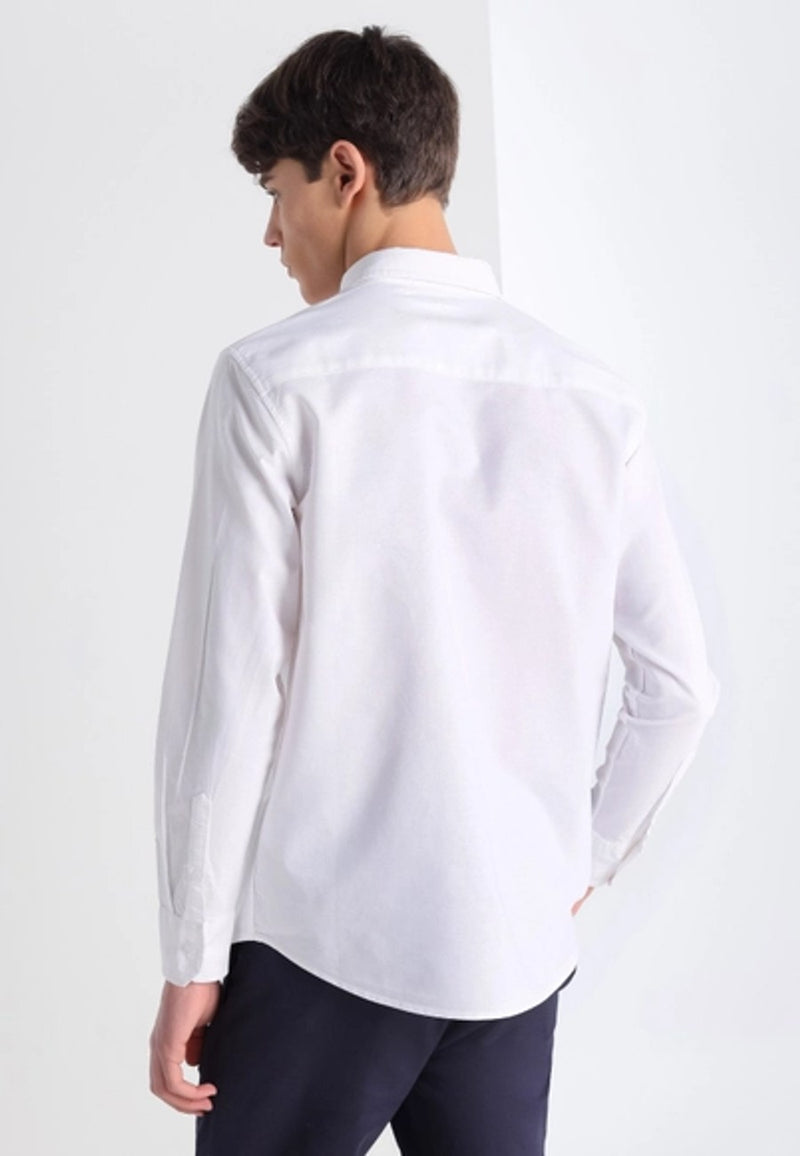 Camisa de hombre Oxford Color Blanca