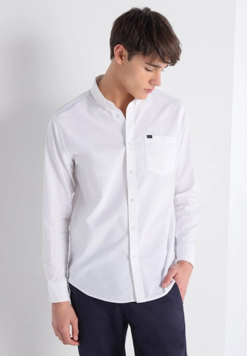 Camisa de hombre Oxford Color Blanca