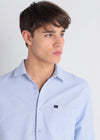 Camisa Manga Larga Oxford Azul Celeste