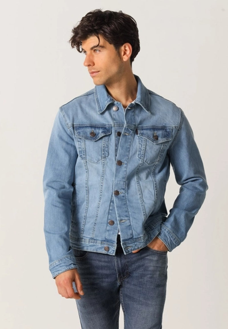 Cazadora Vaquera Denim lavado claro para hombre