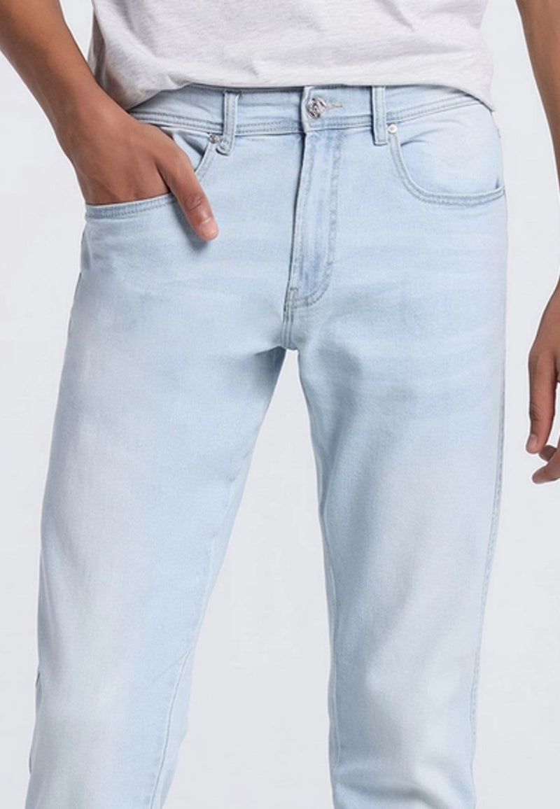 Pantalón de Hombre Jeans LOIS Azul Blanco, Recto de Tiro medio