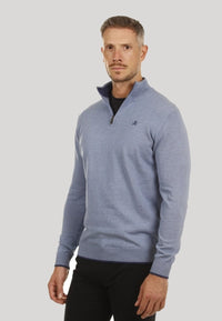 Jersey de media cremallera color Celeste para hombre